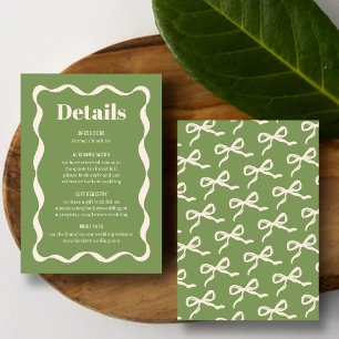 Coquette Bow Retro Wedding Detail Enclosure Card