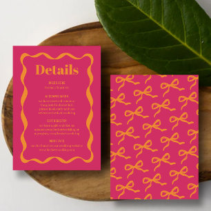 Coquette Bow Retro Wedding Detail Enclosure Card