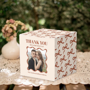 Coquette Bow Retro Wedding Favor Boxes