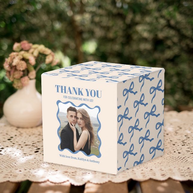 Coquette Bow Retro Wedding Favor Boxes (Creator Uploaded)
