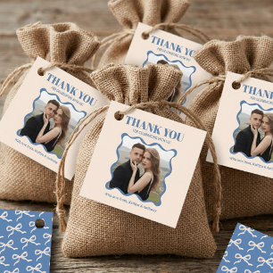 Coquette Bow Retro Wedding Favor Tags