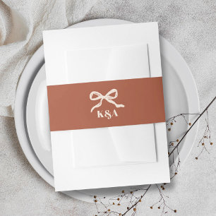 Coquette Bow Retro Wedding Invitation Belly Band