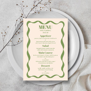 Coquette Bow Retro Wedding Menu