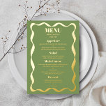 Coquette Bow Retro Wedding Real Foil Menu Card<br><div class="desc">Celebrate in style with these very trendy retro coquette style real foil pressed wedding menu cards. The design is easy to personalize with your own menu wording and your guests will be thrilled when they see these fabulous menus at your wedding. More color options and matching items can be found...</div>