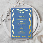 Coquette Bow Retro Wedding Real Foil Menu Card<br><div class="desc">Celebrate in style with these very trendy retro coquette style real foil pressed wedding menu cards. The design is easy to personalize with your own menu wording and your guests will be thrilled when they see these fabulous menus at your wedding. More color options and matching items can be found...</div>