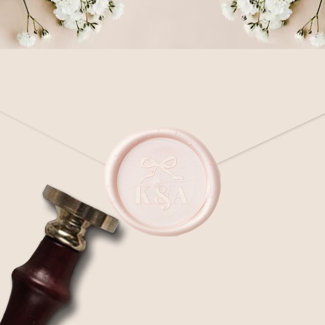 Coquette Bow Retro Wedding Wax Seal Stamp (Creator Uploaded)