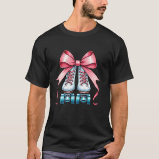 Coquette Bow Roller Skating Skater Roller Skates R T-Shirt