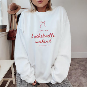 Coquette Bow Script Custom Bachelorette Weekend Sweatshirt