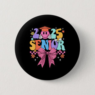 Coquette Bow Senior 2025 Cl Of 2025 Graduation Smi Button