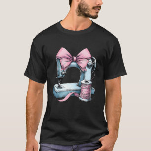 Coquette Bow Sewing Machine Quilting Quilter Ribbo T-Shirt