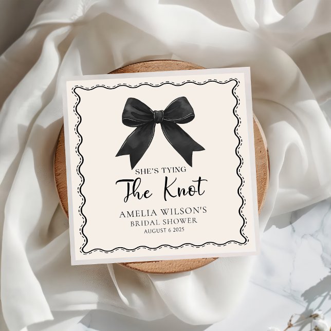 Coquette Bow Shes Tying The Knot Bridal Shower Napkins (Creator Uploaded)