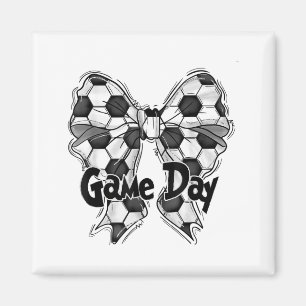 Coquette Bow Soccer Game Day Soccer Mom Mama Socce Magnet