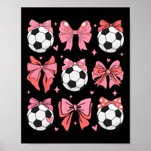 Coquette Bow Soccer Mom Family Sports Player Mothe Poster