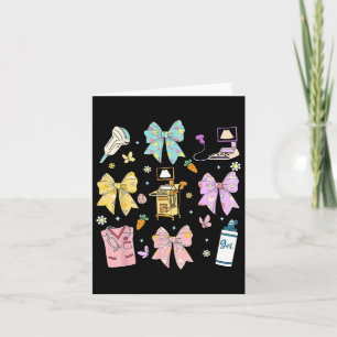 Coquette Bow Sonographer Easter Ultrasound Tech So Card
