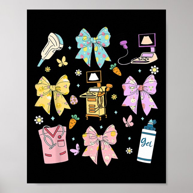 Coquette Bow Sonographer Easter Ultrasound Tech So Poster (Front)