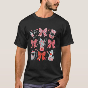 Coquette Bow Sonographer Valentines Day Ultrasound T-Shirt