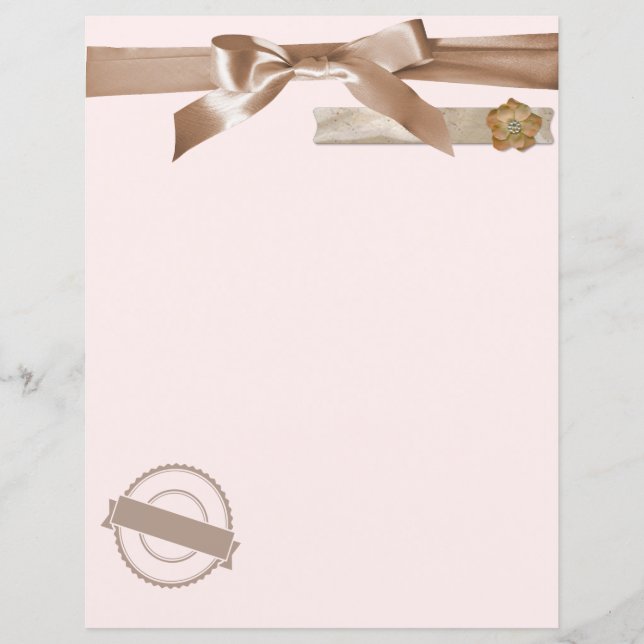 Coquette Bow Taupe Beige Scrapbook and Journaling (Front)