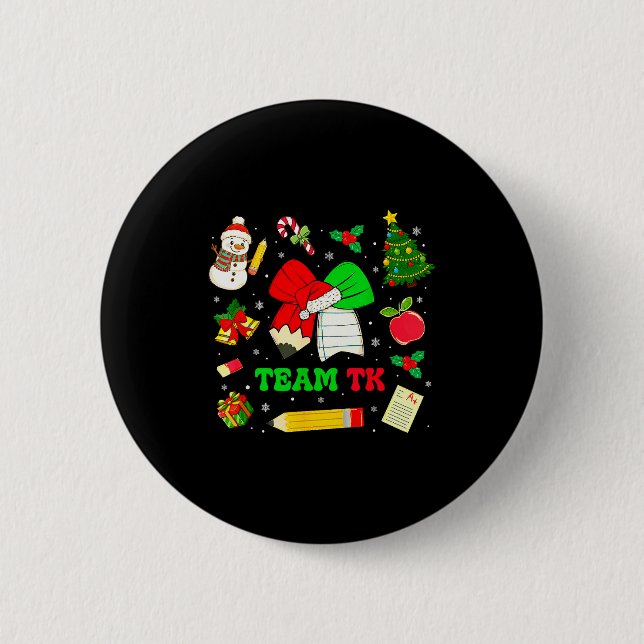 Coquette Bow Team Tk Christmas Transitional Kinder Button (Front)