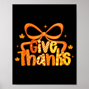 Coquette Bow Thanksgiving Autumn Christian Jesus G Poster