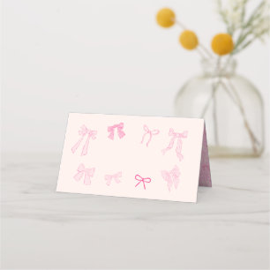 Coquette Bow Theme Party Food Label Place Card
