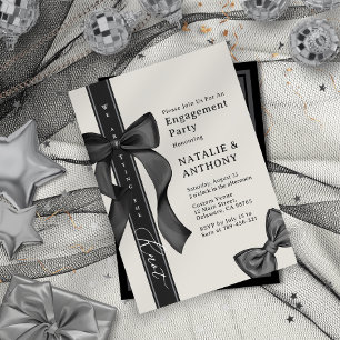Coquette Bow Tie We Are Tying The Knot Engagement Invitation