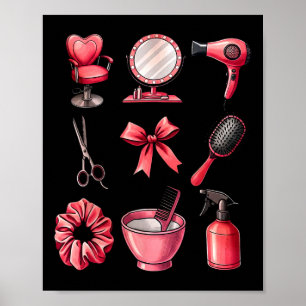 Coquette Bow Valentine Hair Stylist Hairdresser Co Poster