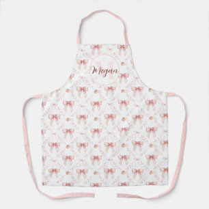 Coquette bow watercolor  apron