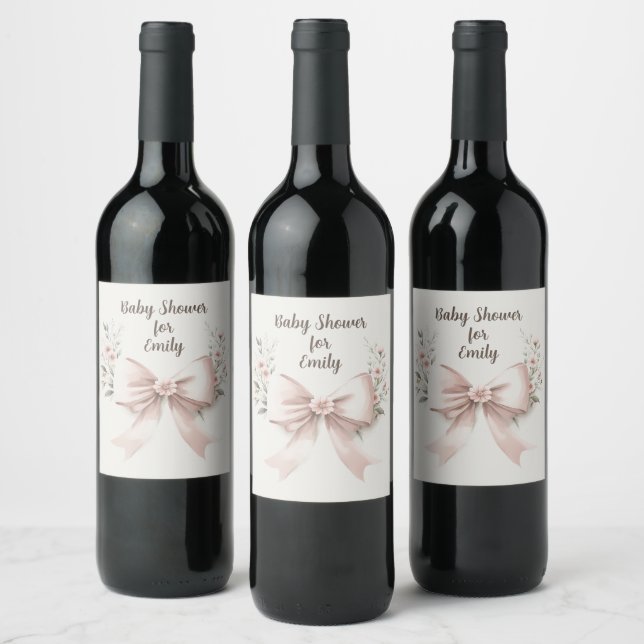 Coquette Bow Wine Label (Bottles)