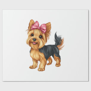 Coquette Bow Yorkshire Terrier Dog Yorkie Mom Girl Wrapping Paper