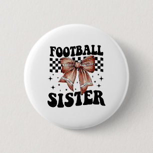 Coquette Bows American Footll Sister Game Day Than Button