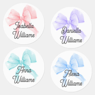 Coquette Bows Color Coded Girl Clothing Kids' Labels