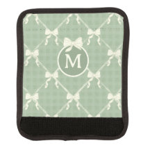Coquette Bows Gingham Monogram Cream Sage Green 