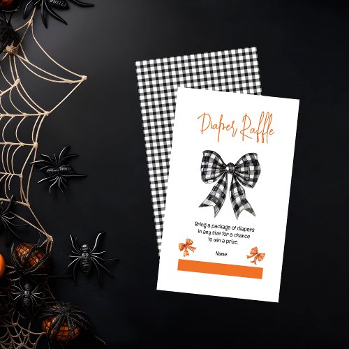 Coquette Bows Halloween Baby Shower Diaper Raffle Enclosure Card