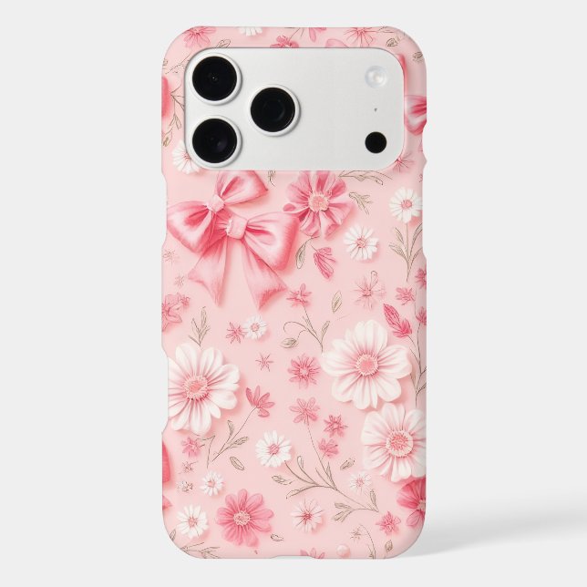 Coquette bows pink preppy girlish phone case (Back)