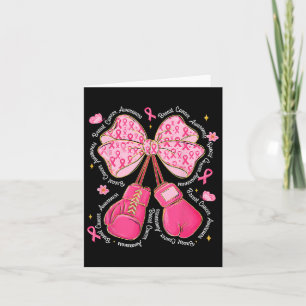 Coquette Boxing Gloves Pink Ribbon Breast Cancer A Card
