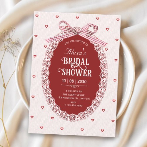 Coquette bridal shower invitation