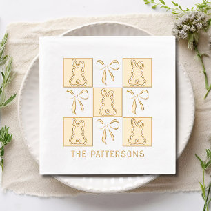 Coquette Bunnies Bows Easter Personalized Name Foil Napkins