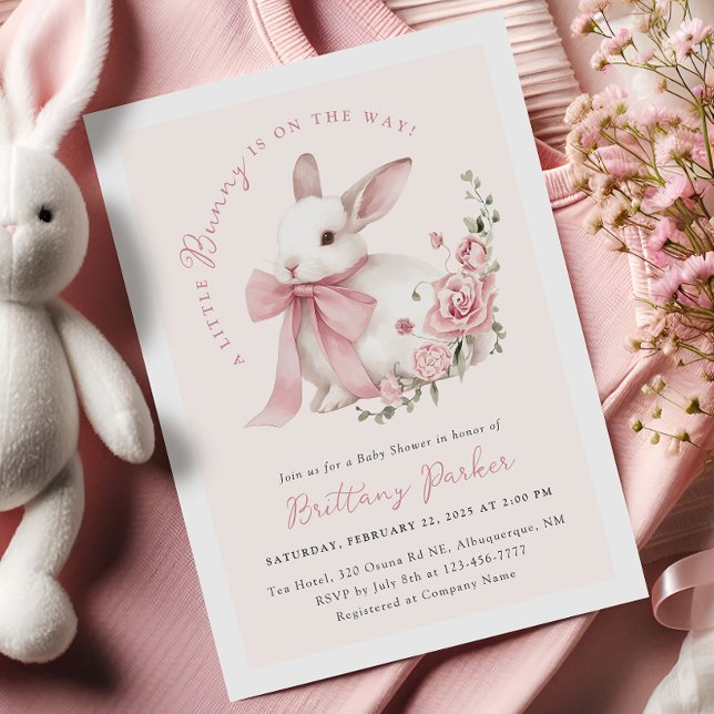 Coquette Bunny Baby Shower Invitation (Creator Uploaded)
