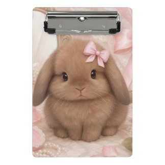 coquette bunny pink bow Mini Clipboard