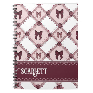 Coquette Burgundy Bow Notebook