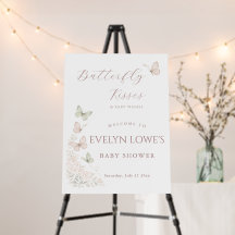 Coquette Butterfly Kisses Baby Shower Welcome