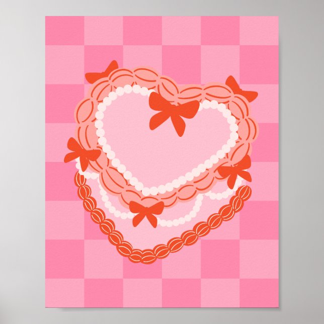 Coquette Cake Print | Girly Trendy Wall Art |  (Front)