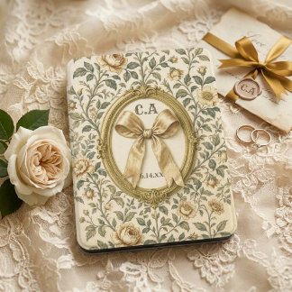 Coquette Champagne Floral Add Custom Name Kindle Cover
