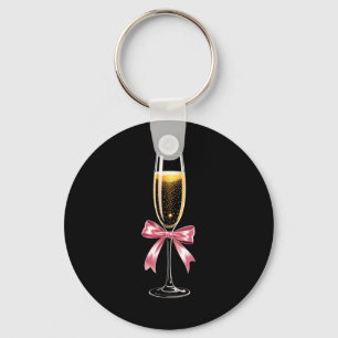 Coquette Champagne Gl Happy New Year 2026 Party Wo Keychain