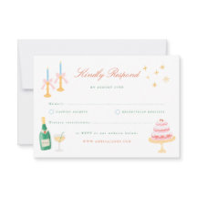 Coquette Charm Handpainted Wedding RSVP