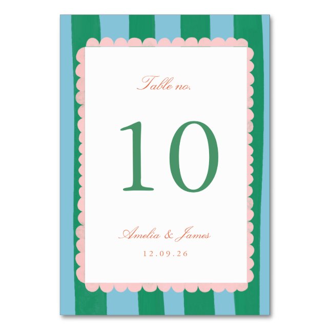 Coquette Charm Handpainted Wedding Table Number (Front)