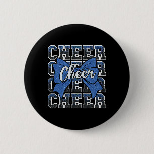 Coquette Cheer Bow Sport Cheerleader Cheerleading Button
