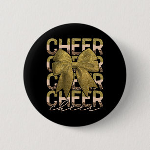 Coquette Cheer Bow Sport Cheerleader Cheerleading Button