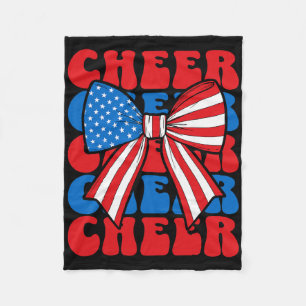 Coquette Cheer Bow Sport Cheerleader Usa American  Fleece Blanket