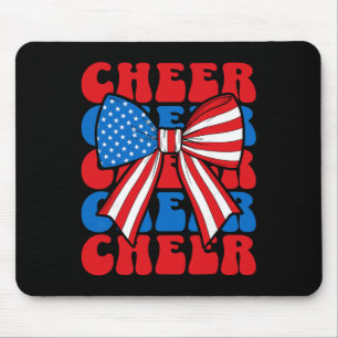Coquette Cheer Bow Sport Cheerleader Usa American  Mouse Pad